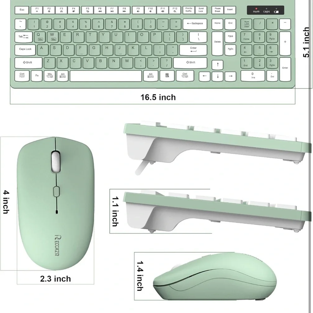 Wireless Keyboard and Mouse Combo, Full-Sized Wireless